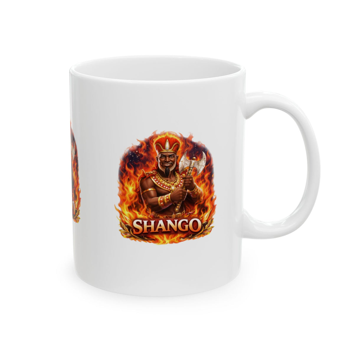 Shango Flame God Mug – Mythic Fire Deity Ceramic Coffee Cup (11oz & 15oz)