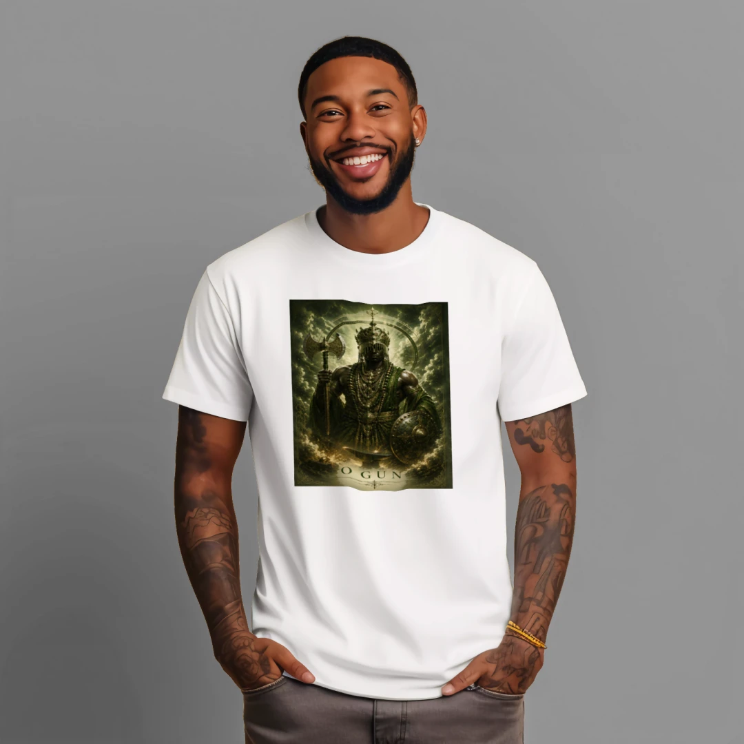 Ogun Iron Path T-Shirt – Warrior Spirit & Strength Design