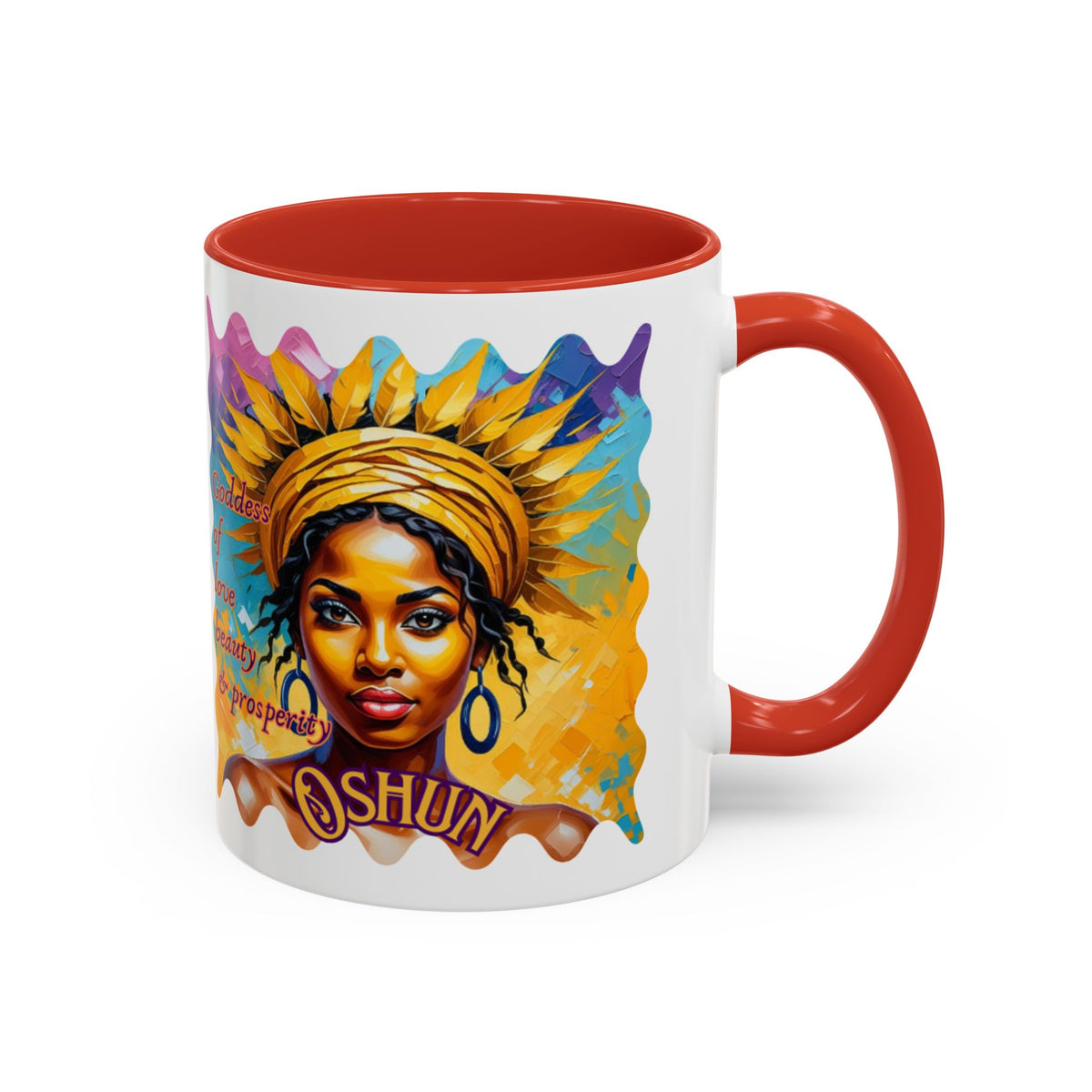 Goddess of Love Accent Mug – Colorful Oshun Design | Yoruba-sabor LLC