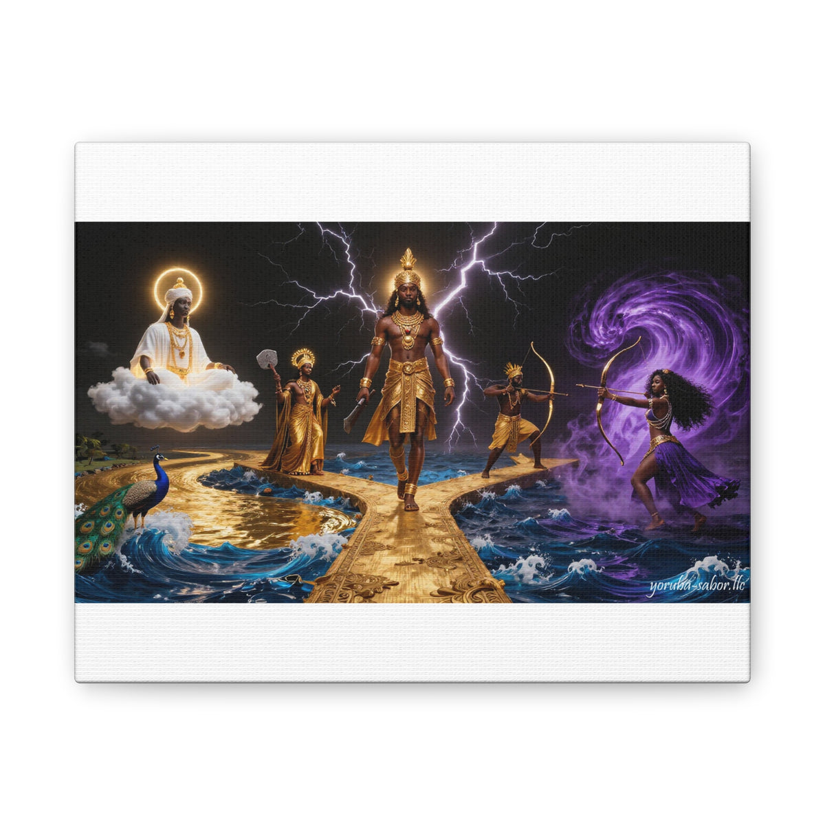 Yoruba Sabor Stretched Canvas Wall Art, 0.75" – Cultural Home Decor & African-Inspired Artwork