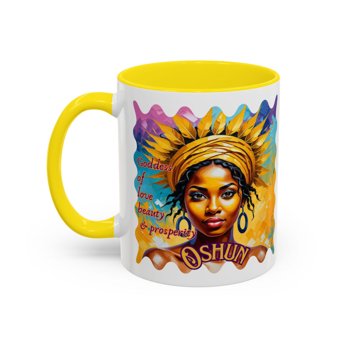 Goddess of Love Accent Coffee Mug - Colorful Oshun Design for Daily Inspiration