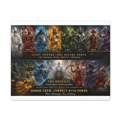 The Orishas Canvas Print — “Eight Powers, One Divine Force”' Stretched Wall Art Yoruba Sabor"