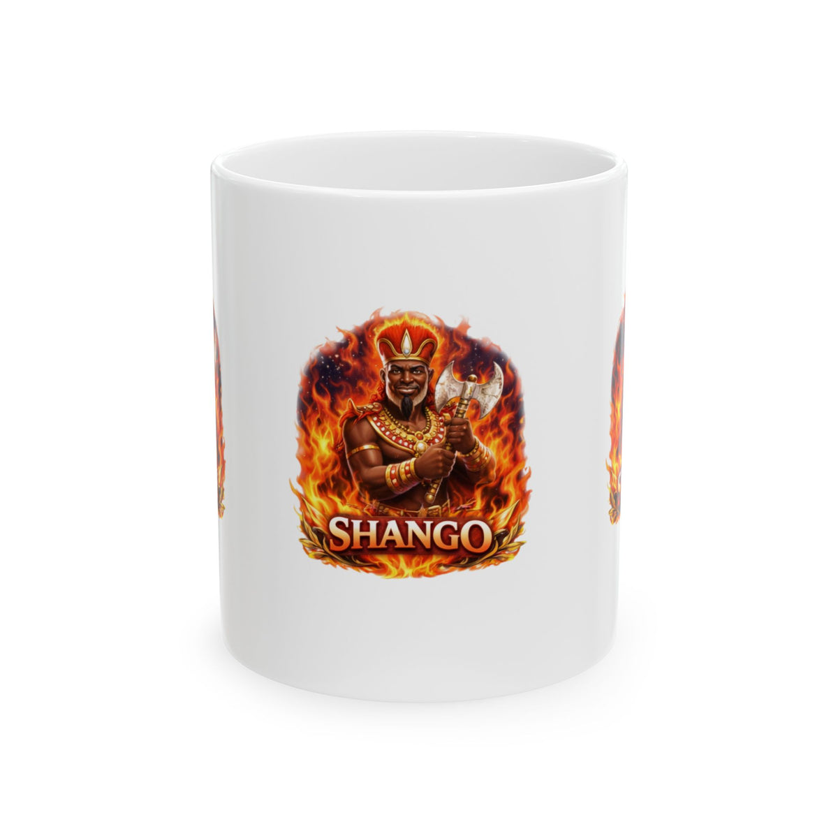 Shango Flame God Mug – Mythic Fire Deity Ceramic Coffee Cup (11oz & 15oz)