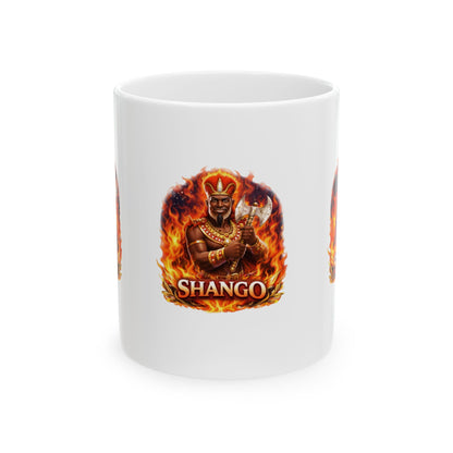 Shango Flame God Mug – Mythic Fire Deity Ceramic Coffee Cup (11oz & 15oz)