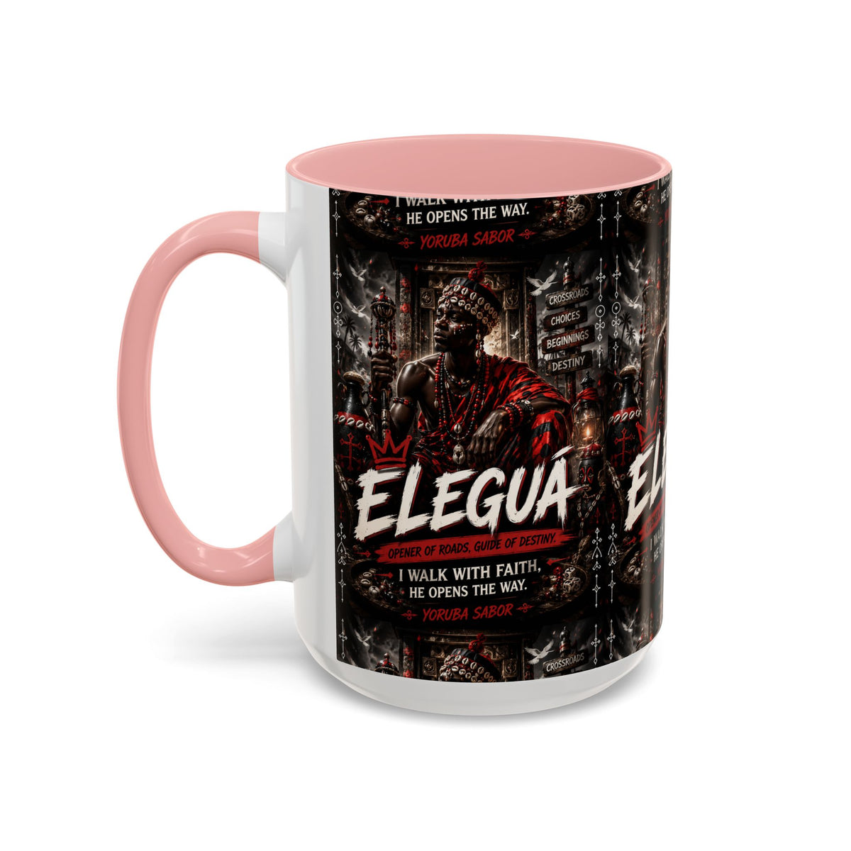 Eleguá Ceramic Coffee Mug – Yoruba Orisha Guardian & Crossroads Design (11/15oz)