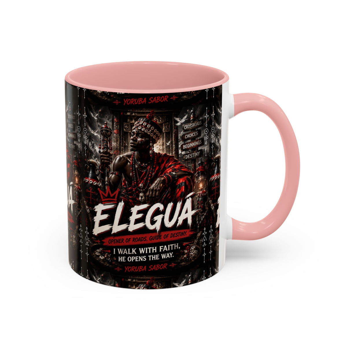 Eleguá Ceramic Coffee Mug – Yoruba Orisha Guardian & Crossroads Design (11/15oz)
