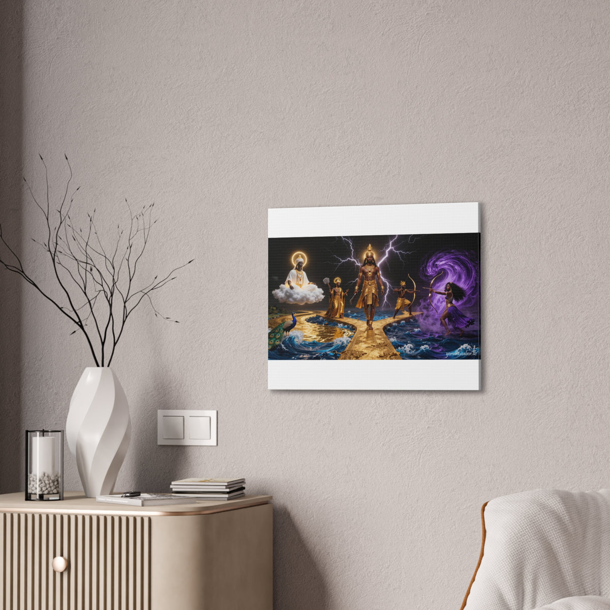 Yoruba Sabor Stretched Canvas Wall Art, 0.75" – Cultural Home Decor & African-Inspired Artwork