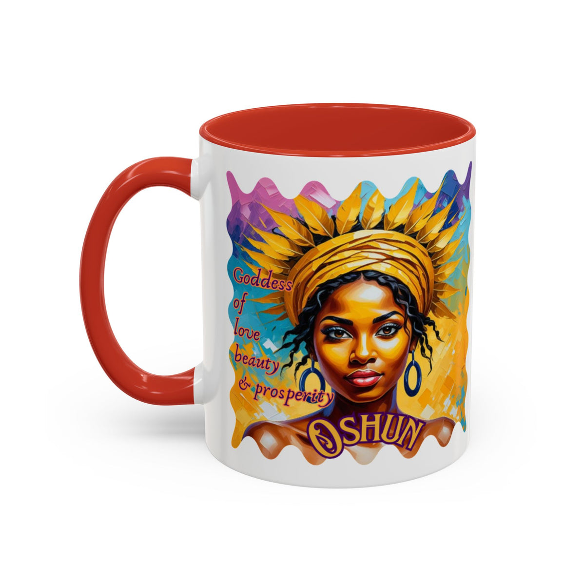 Goddess of Love Accent Mug – Colorful Oshun Design | Yoruba-sabor LLC