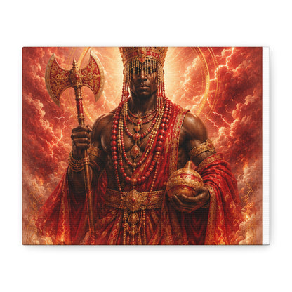 Warrior King Canvas Print – African Deity Yoruba Art Wall Decor | African-Inspired Cultural Gift