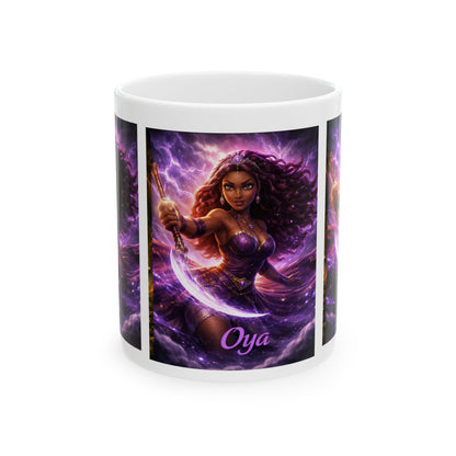 Oya Goddess Ceramic Mug – Yoruba Orisha Lightning Spirit Art & Unique Gift