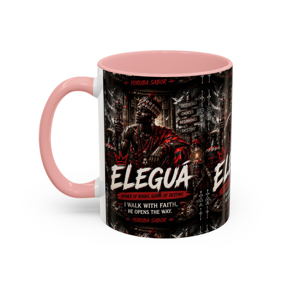 Eleguá Ceramic Coffee Mug – Yoruba Orisha Guardian & Crossroads Design (11/15oz)