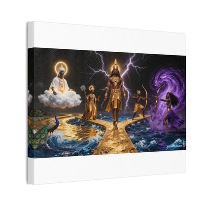 Yoruba Sabor Stretched Canvas Wall Art, 0.75" – Cultural Home Decor & African-Inspired Artwork