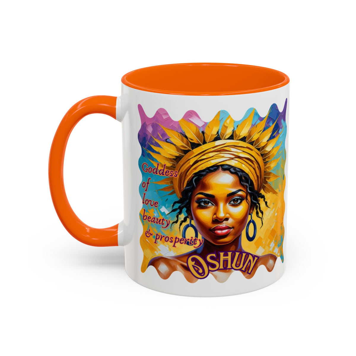 Goddess of Love Accent Mug – Colorful Oshun Design | Yoruba-sabor LLC