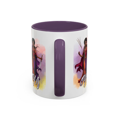 OYA Accent Coffee Mug with Color Handle | Yoruba-sabor LLC