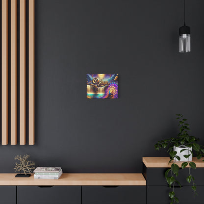 Oshun-Inspired Matte Canvas Wall Art - Vibrant Peacock and Waterfall Decor