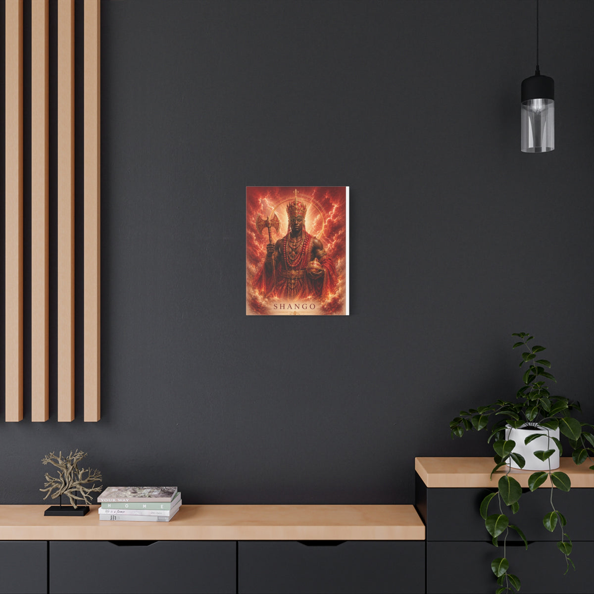 Warrior King Canvas Print – African Deity Yoruba Art Wall Decor | African-Inspired Cultural Gift