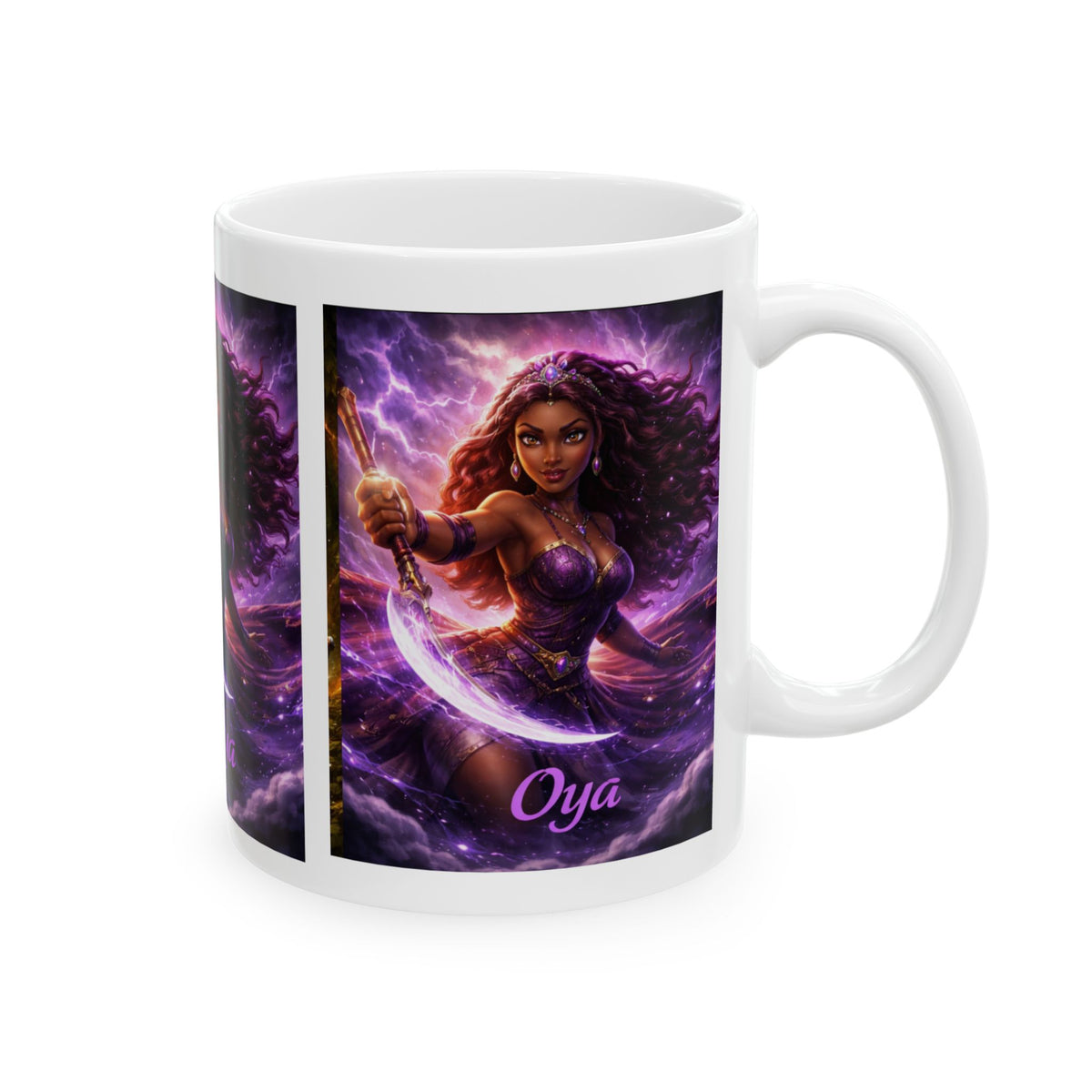 Oya Goddess Ceramic Mug – Yoruba Orisha Lightning Spirit Art & Unique Gift