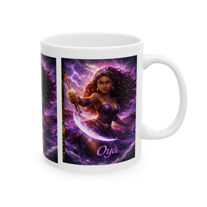 Oya Goddess Ceramic Mug – Yoruba Orisha Lightning Spirit Art & Unique Gift