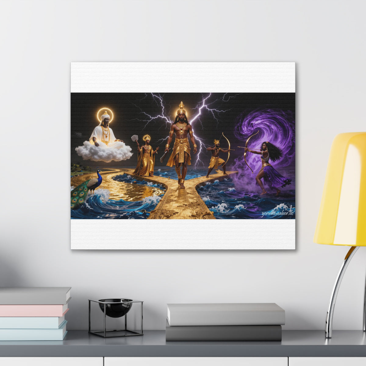 Yoruba Sabor Stretched Canvas Wall Art, 0.75" – Cultural Home Decor & African-Inspired Artwork