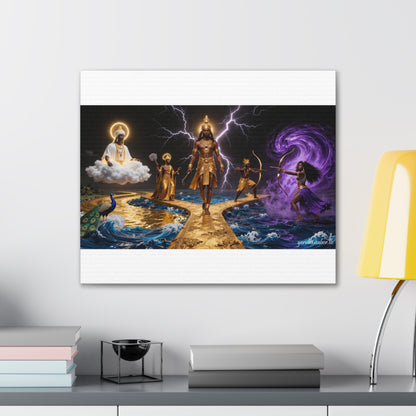 Yoruba Sabor Stretched Canvas Wall Art, 0.75" – Cultural Home Decor & African-Inspired Artwork