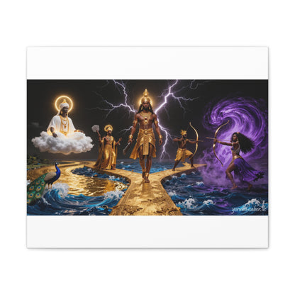 Yoruba Sabor Stretched Canvas Wall Art, 0.75" – Cultural Home Decor & African-Inspired Artwork