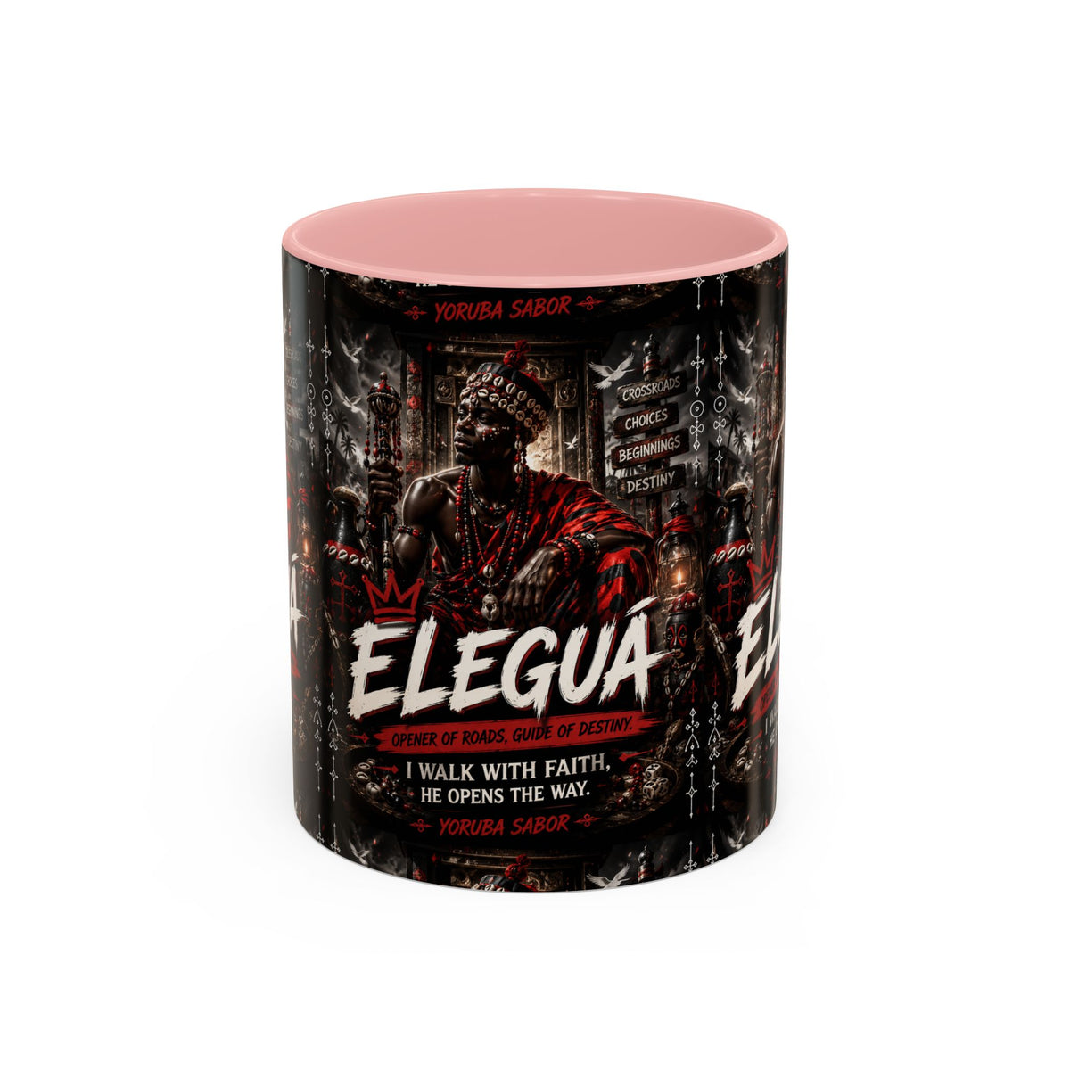 Eleguá Ceramic Coffee Mug – Yoruba Orisha Guardian & Crossroads Design (11/15oz)