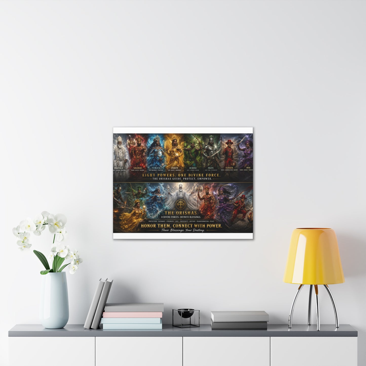 The Orishas Canvas Print — “Eight Powers, One Divine Force”' Stretched Wall Art Yoruba Sabor"