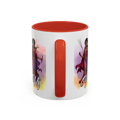 OYA Accent Coffee Mug with Color Handle | Yoruba-sabor LLC