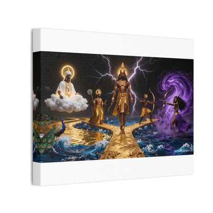 Yoruba Sabor Stretched Canvas Wall Art, 0.75" – Cultural Home Decor & African-Inspired Artwork