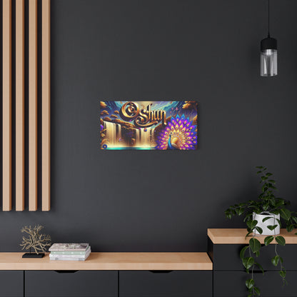 Oshun-Inspired Matte Canvas Wall Art - Vibrant Peacock and Waterfall Decor