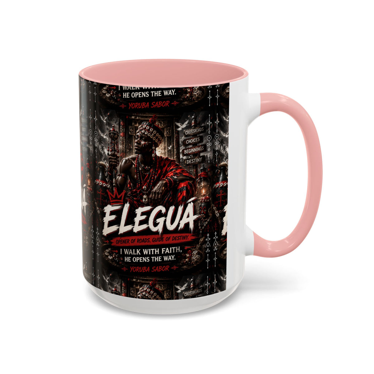 Eleguá Ceramic Coffee Mug – Yoruba Orisha Guardian & Crossroads Design (11/15oz)