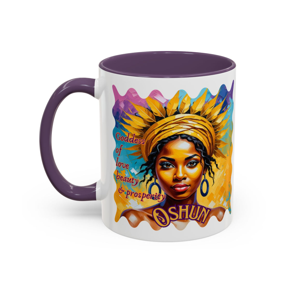 Goddess of Love Accent Mug – Colorful Oshun Design | Yoruba-sabor LLC