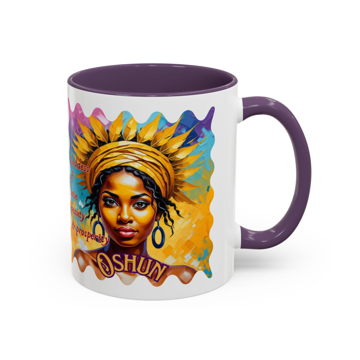 Goddess of Love Accent Mug – Colorful Oshun Design | Yoruba-sabor LLC