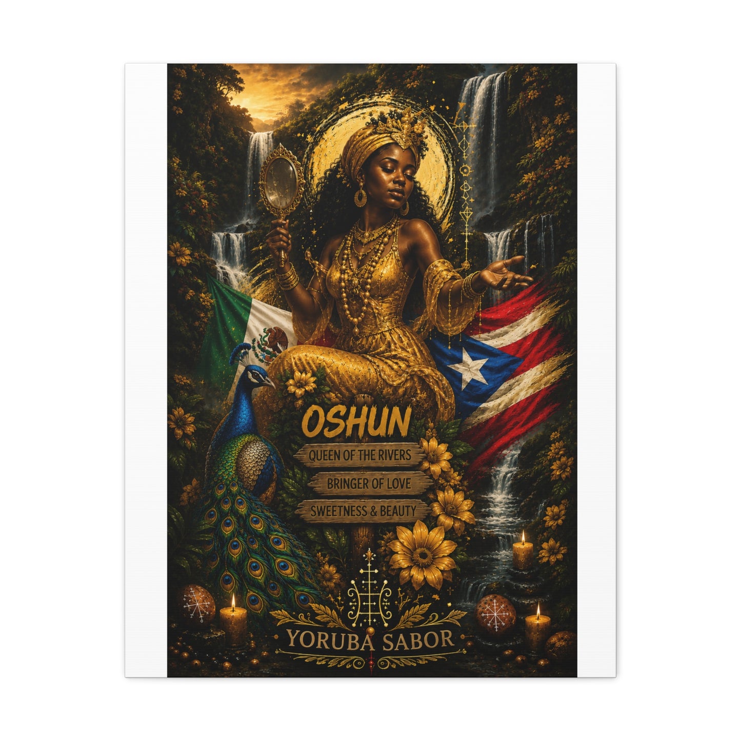 Oshun Goddess Canvas Print — Queen of the Rivers Wall Art