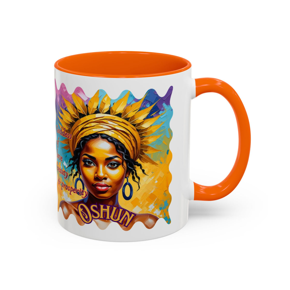 Goddess of Love Accent Mug – Colorful Oshun Design | Yoruba-sabor LLC