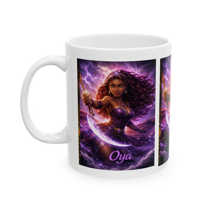 Oya Goddess Ceramic Mug – Yoruba Orisha Lightning Spirit Art & Unique Gift