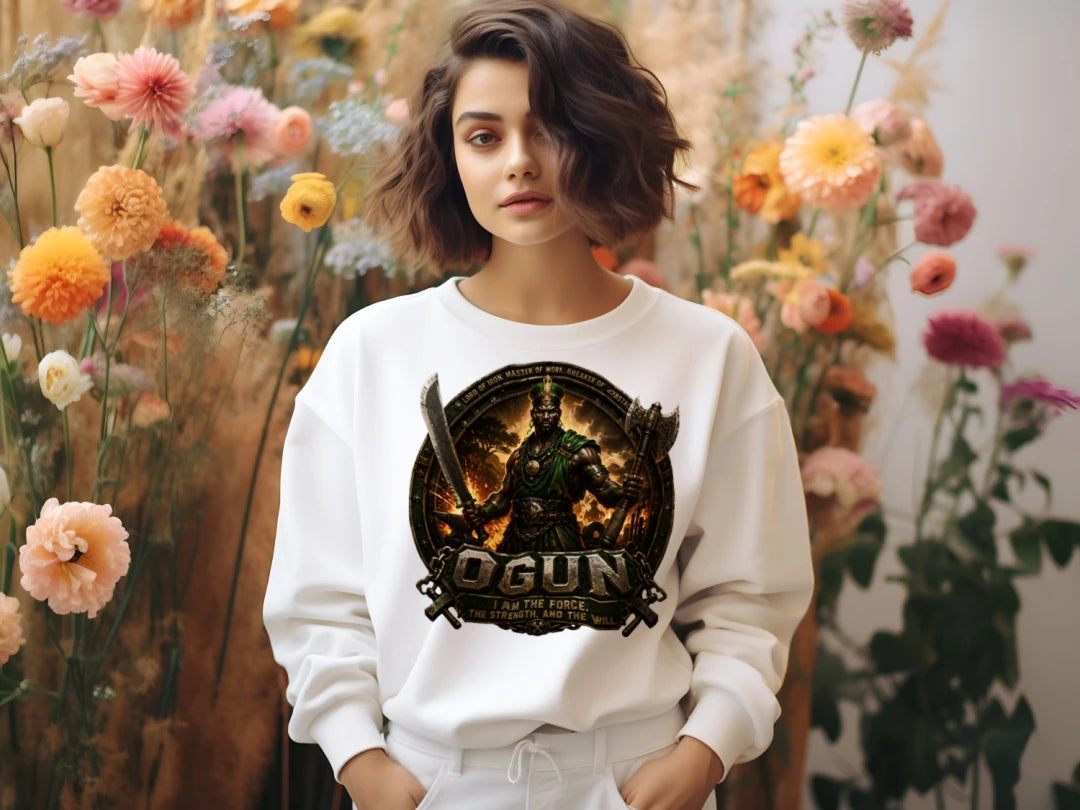 Ogun Sweatshirt – Afrocentric Warrior & Spiritual Design